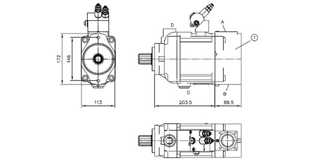 携帯用水力の単位、可変的な変位の軸ピストン・ポンプのタイプV60N